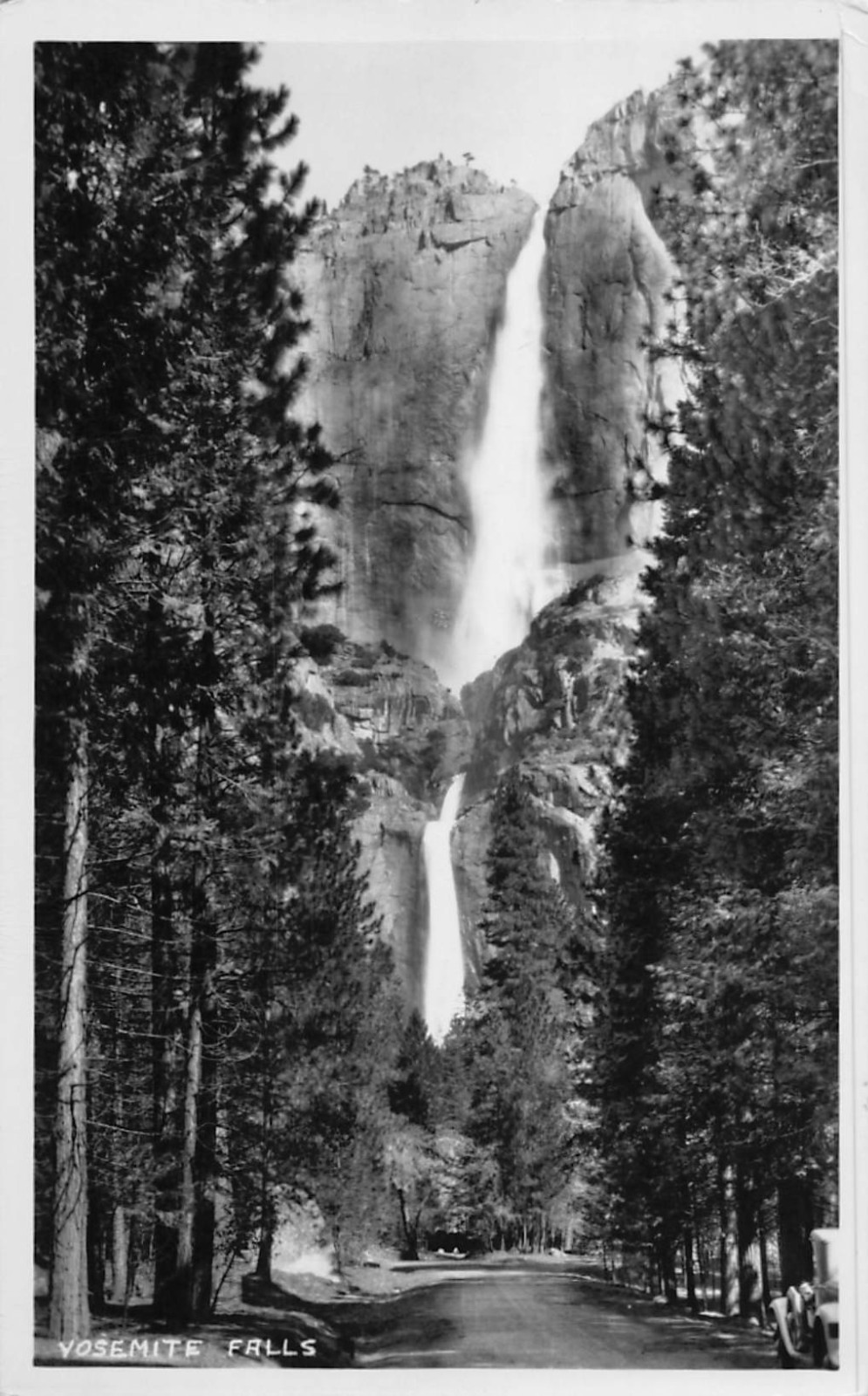 RPPC – Yosemite National Park CA ~ Aerial View Yosemite Falls from Glacier Point