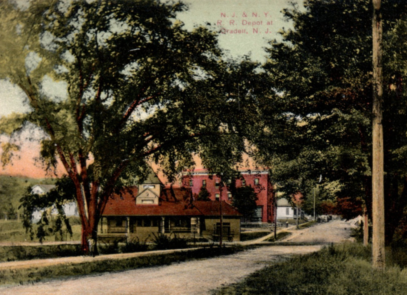 Oradell NJ Train Station Depot Railroad Postcard