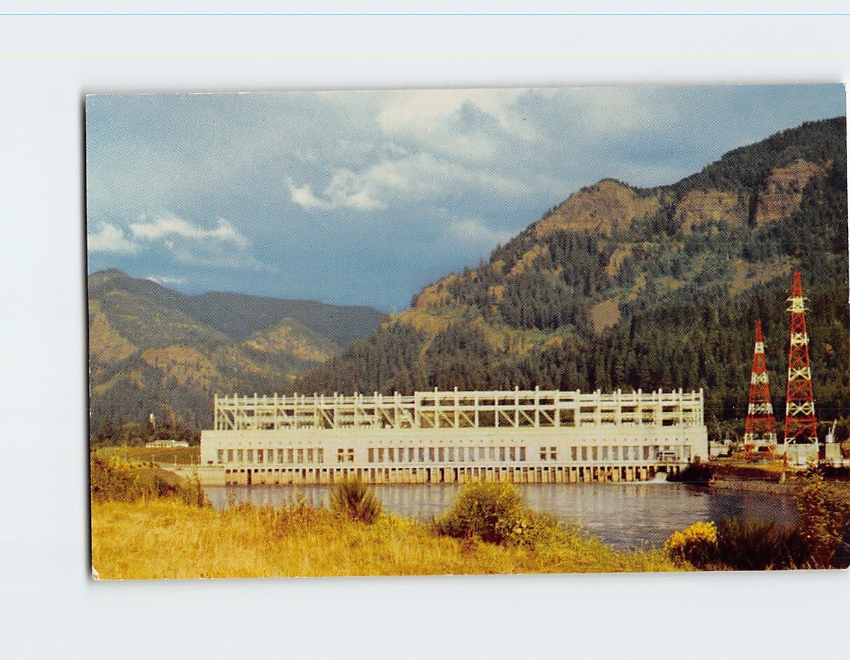 Postcard Bonneville Dam Oregon-Washington USA