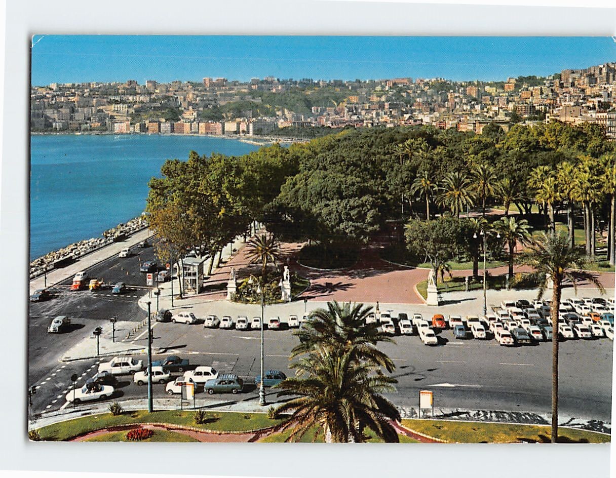 Postcard Vittoria Square & Villa Comunale Naples Italy