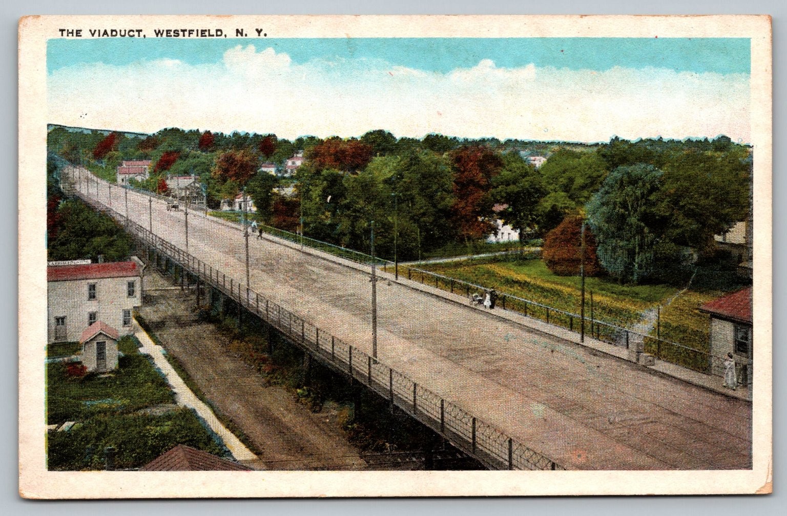 Westfield NY The Viaduct Vintage Postcard Tichnor Quality Views