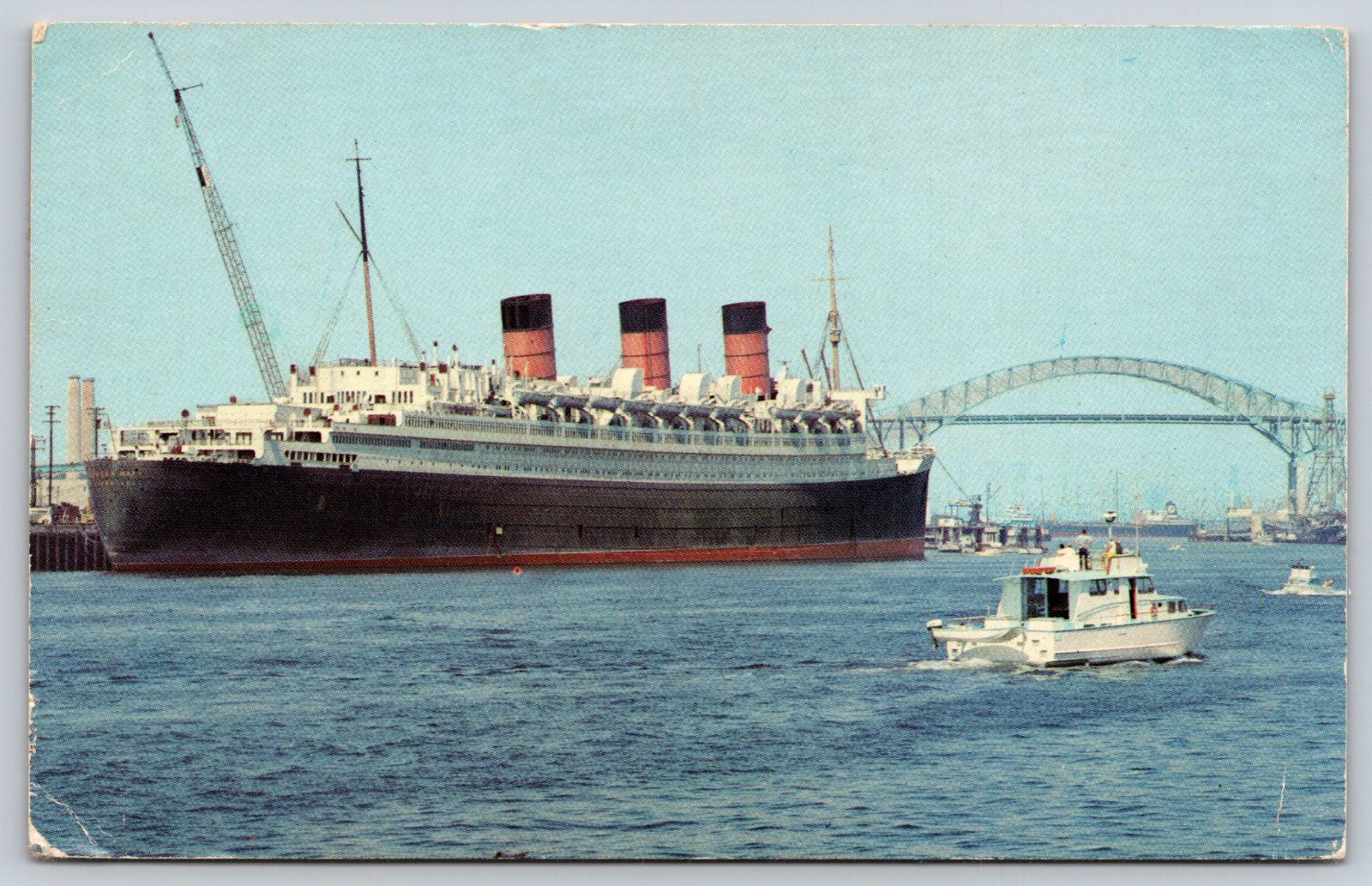 Postcard Long Beach Harbor Long Beach California