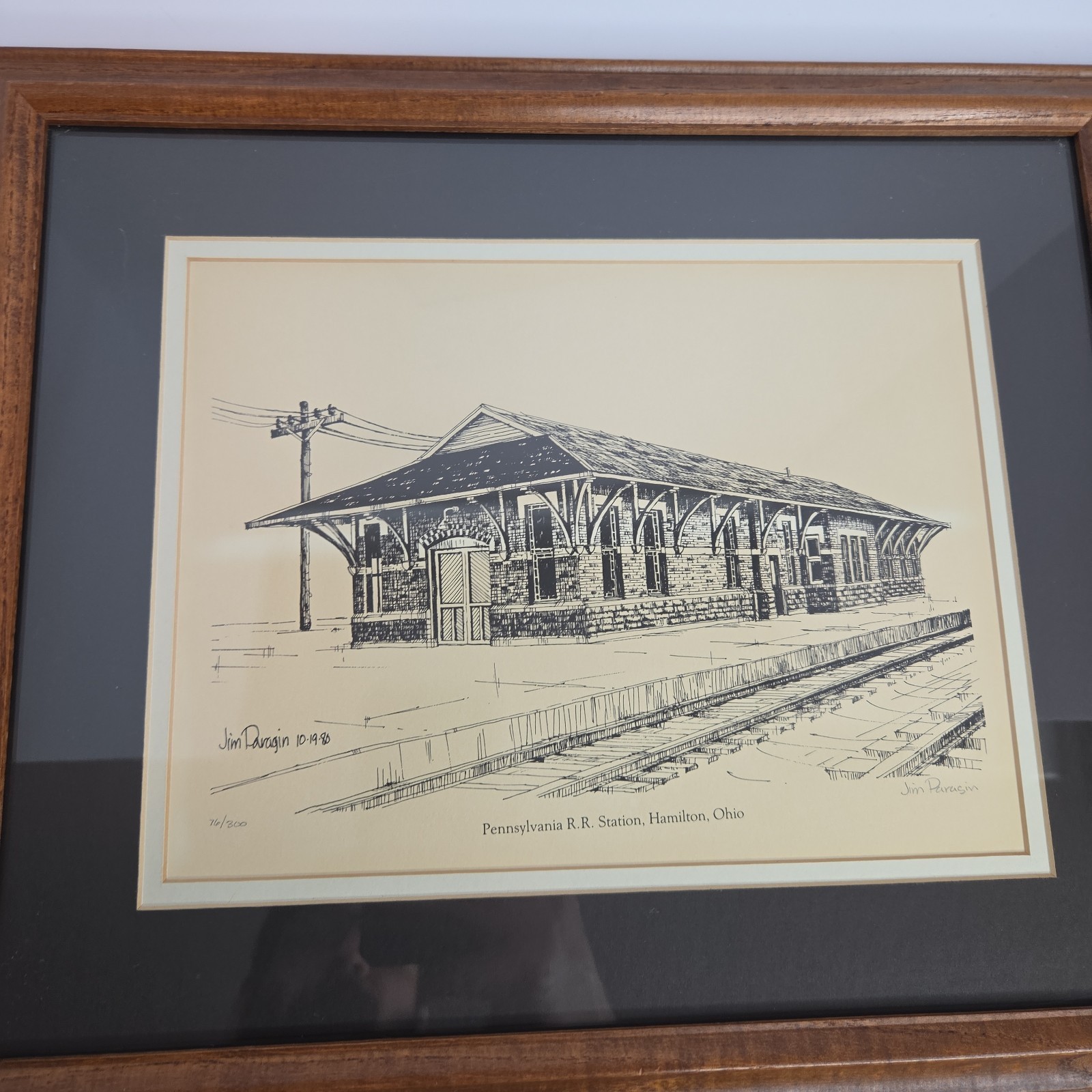 Pennsylvania R.R. Railroad Station Jim Paragin Lithograph Vintage 1980 Art