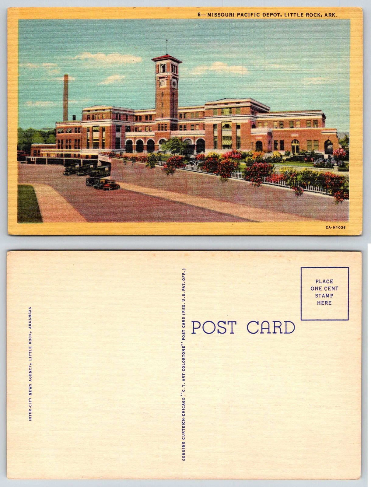 Little Rock Arkansas Missouri Pacific Depot Railroad Train Postcard AD291