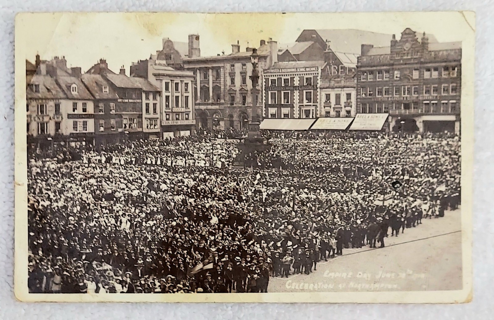 RARE! VTG June 29, 1910 Empire Day RPPC Postcard Coronation Of Northampton