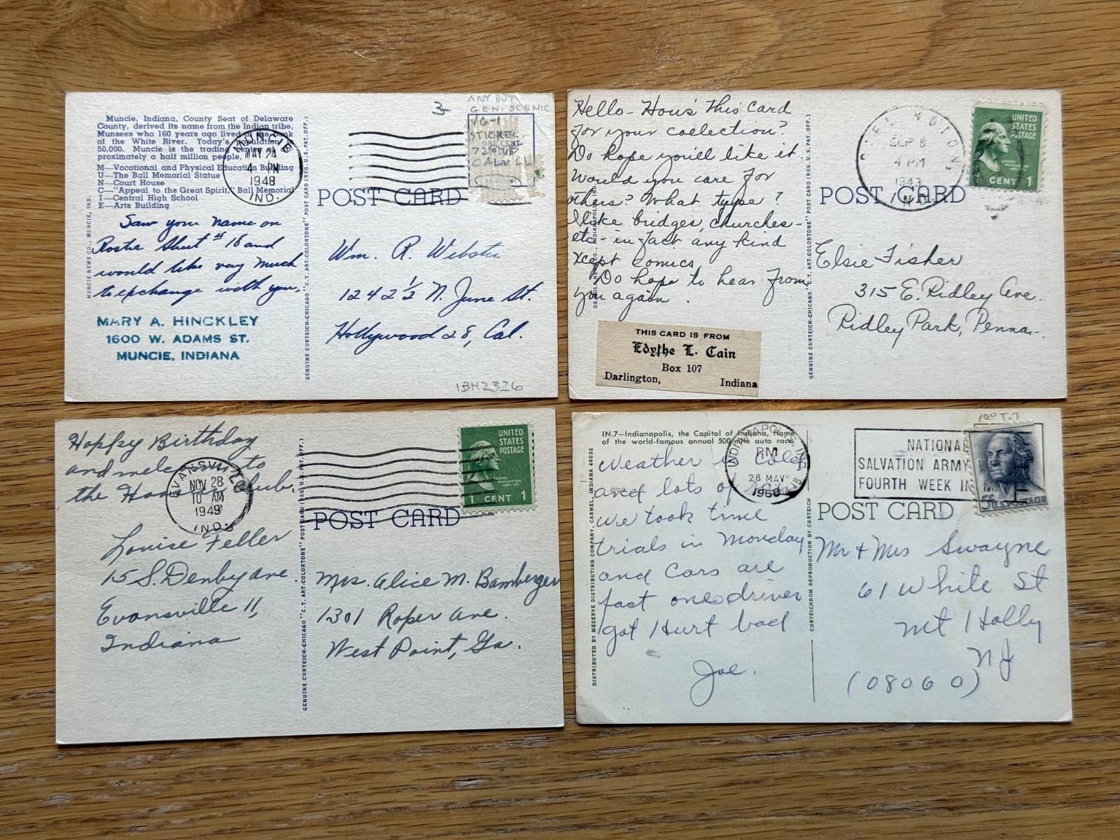 Lot of 20 Indiana Large Letter Greetings Postcards- All Different- Mostly Linen
