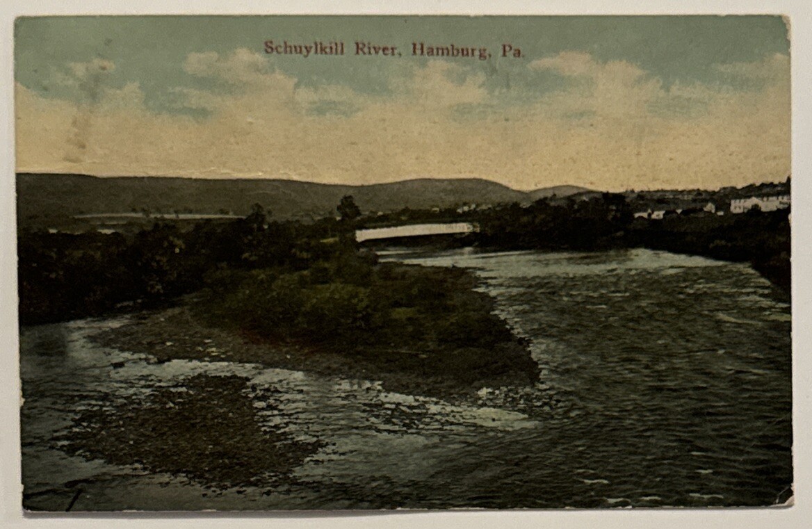 Schuylkill River Hamburg PA Pennsylvania Posted 1915 Antique Postcard