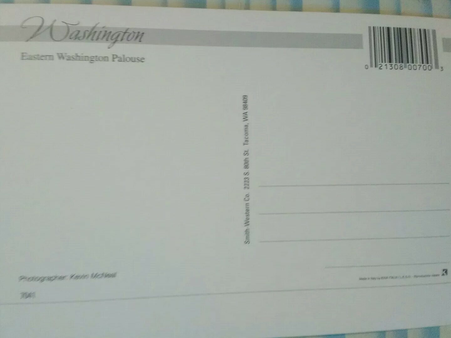 BEAUTIFUL POST CARD EASTERN WASHINGTON PALOUSE WASHINGTON