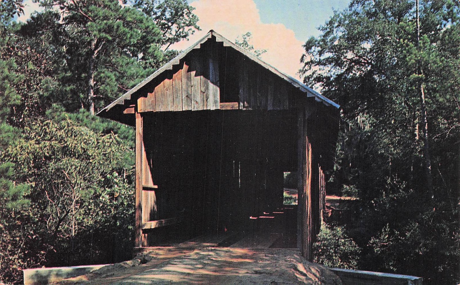 Postcard Vin(4)GACovered Bridges 6-Flags,Stone Mtn,Callaway Gdn,Cohoolee Crk 682