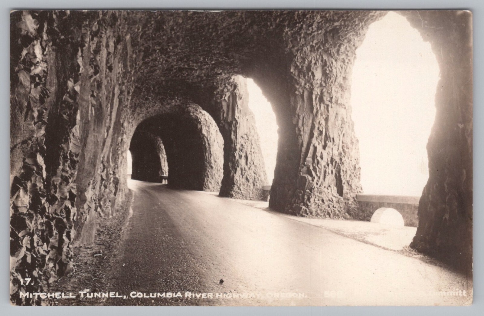 Mitchell Point Tunnel Columbia River Highway Oregon RPPC Postcard TS-22A