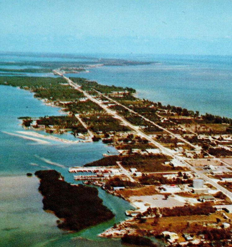 Airview of Islamorada Overseas Highway to Key West Florida Postcard Koppel Color