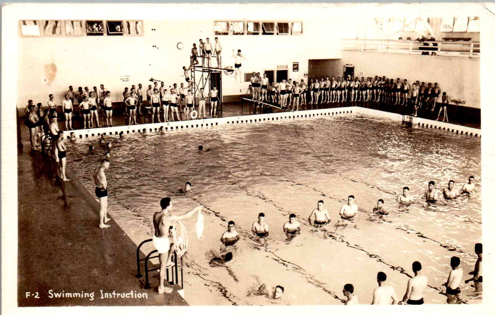 RPPC – Military – Giving Swimming Instructions – c1940