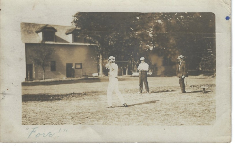 LOGANSPORT Indiana Golf Country Club 1907 AR Keesling RPPC Photo Postcard Cedar