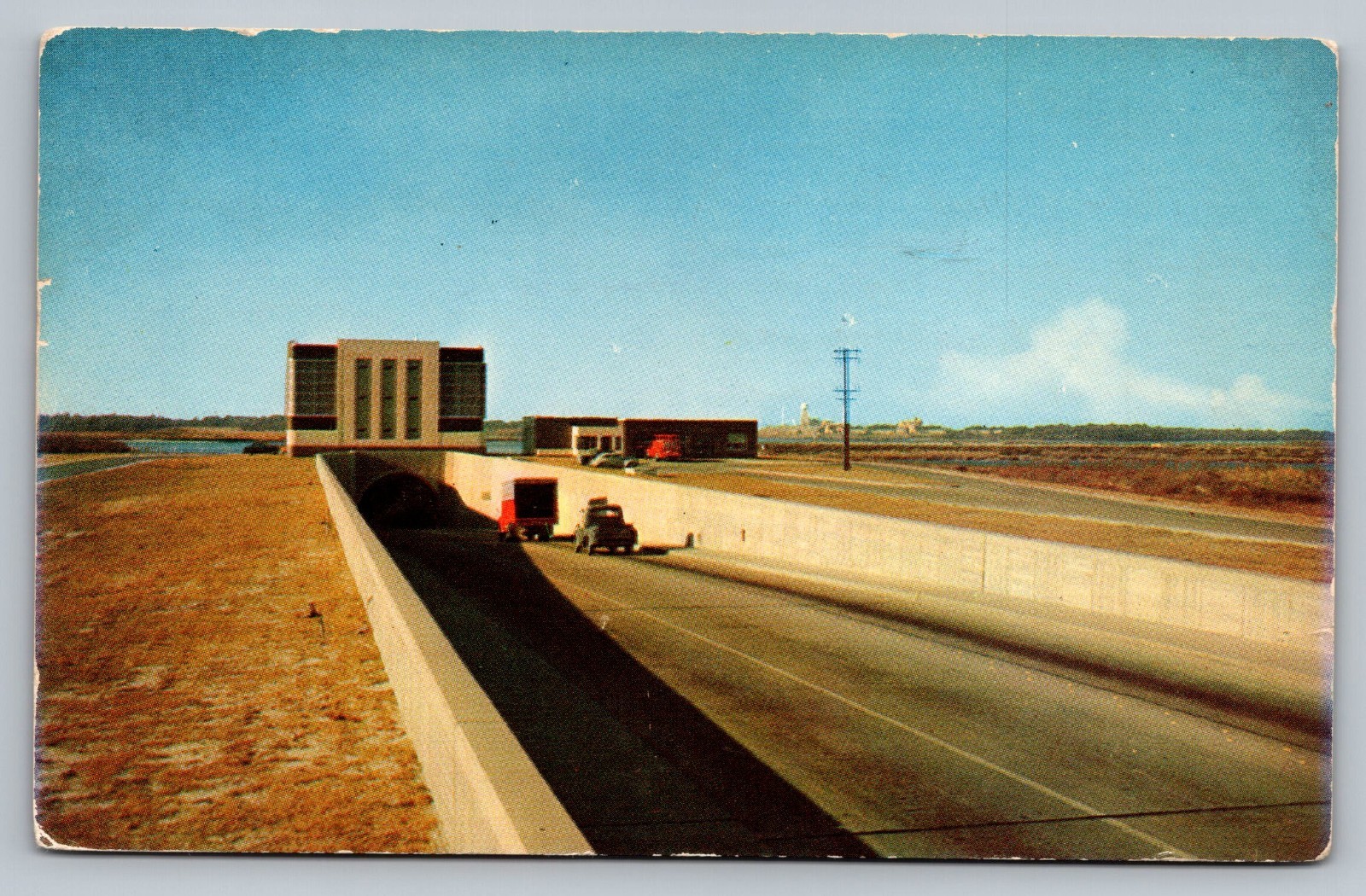 1959 La Porte Baytown Tunnel Texas TX Vintage Postcard