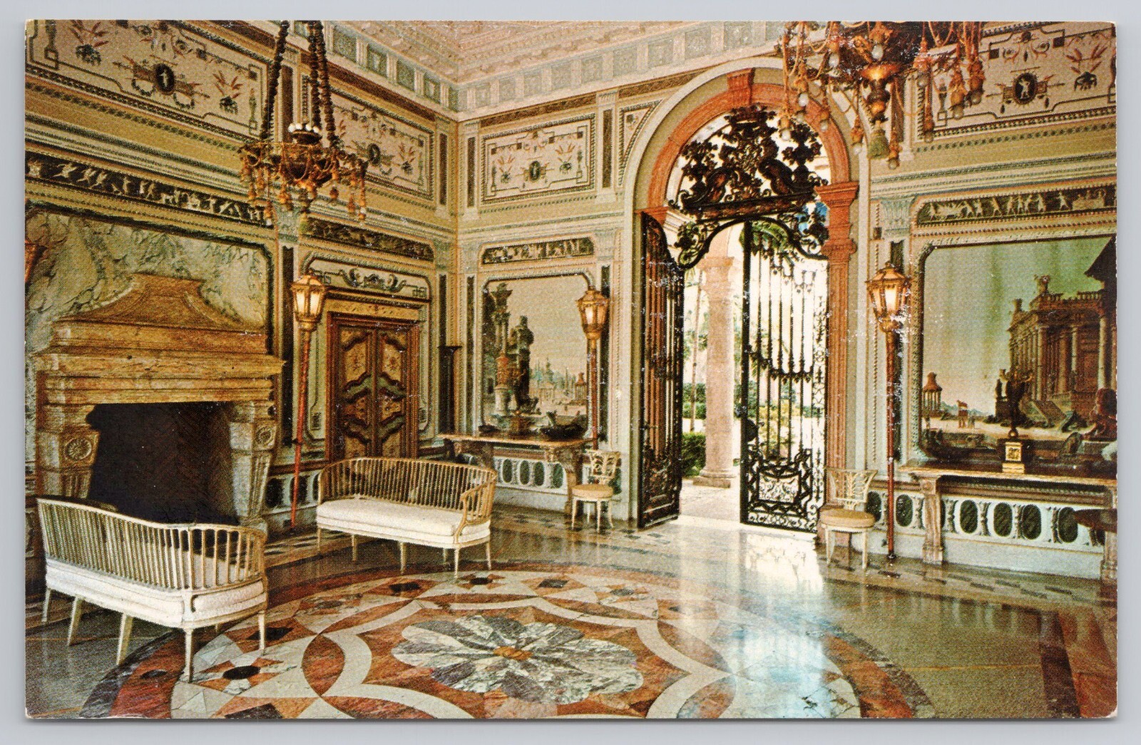 Postcard Vizcaya Miami Florida Tea Room