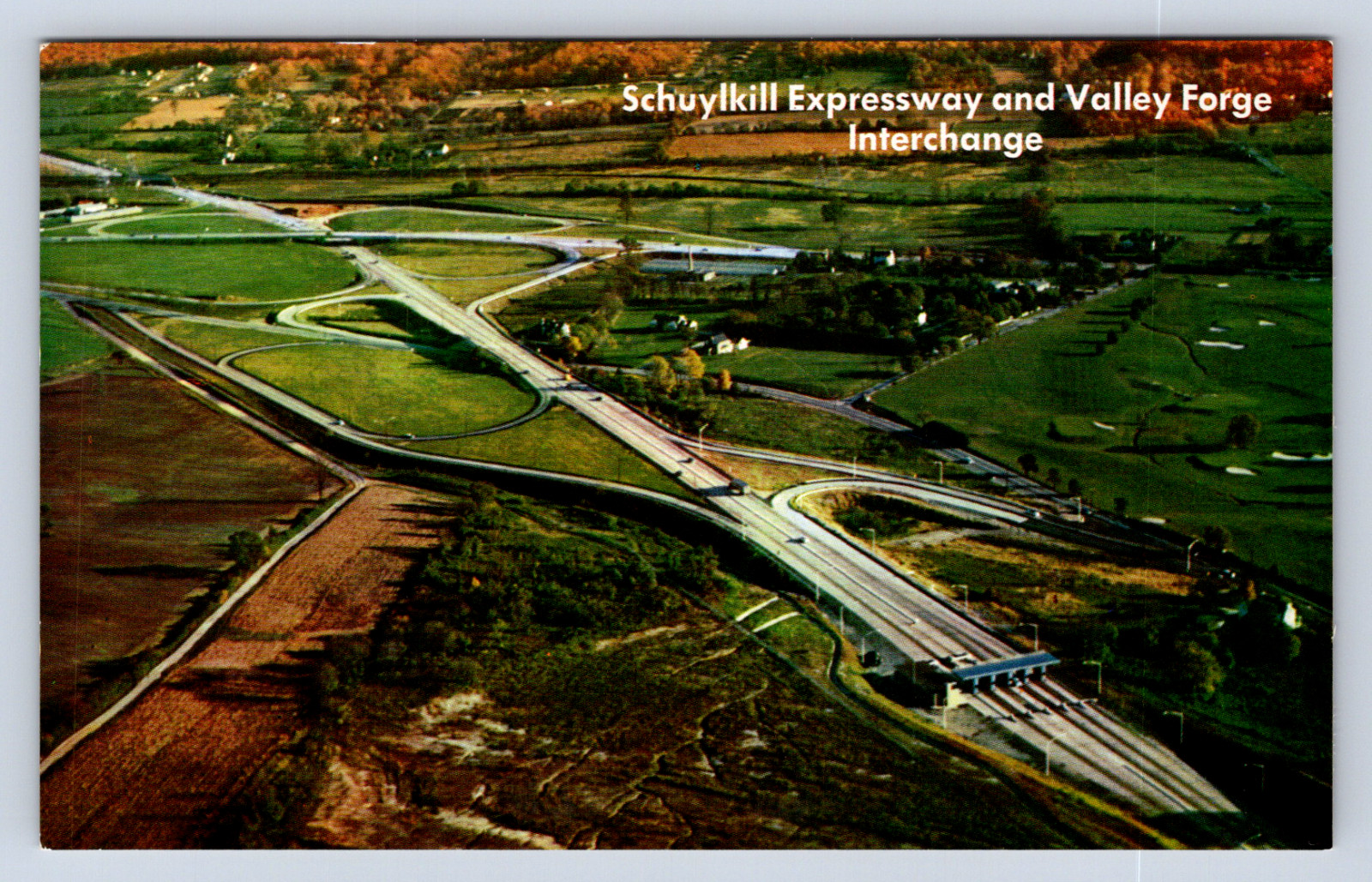 Vintage Postcard Pennsylvania Turnpike Worlds Greatest Highway Valley Forge