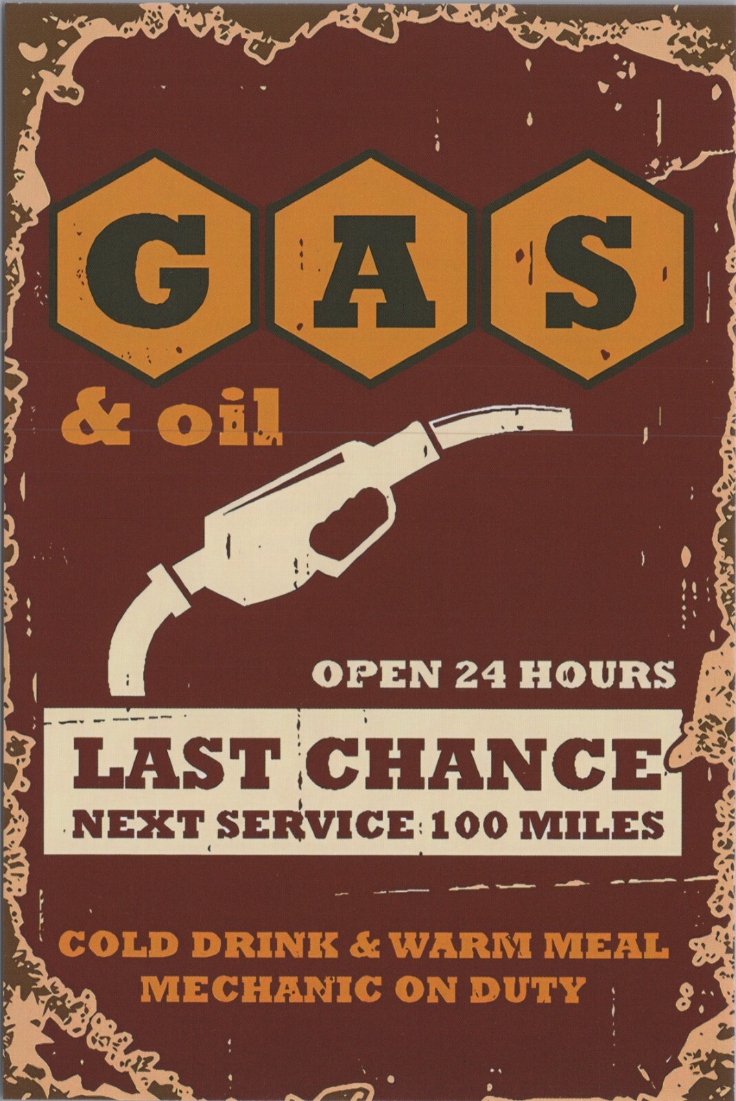 Last Chance Oil and Gas Stop ~ New 2024 Image Card 4×6 inches UNP 10330.2