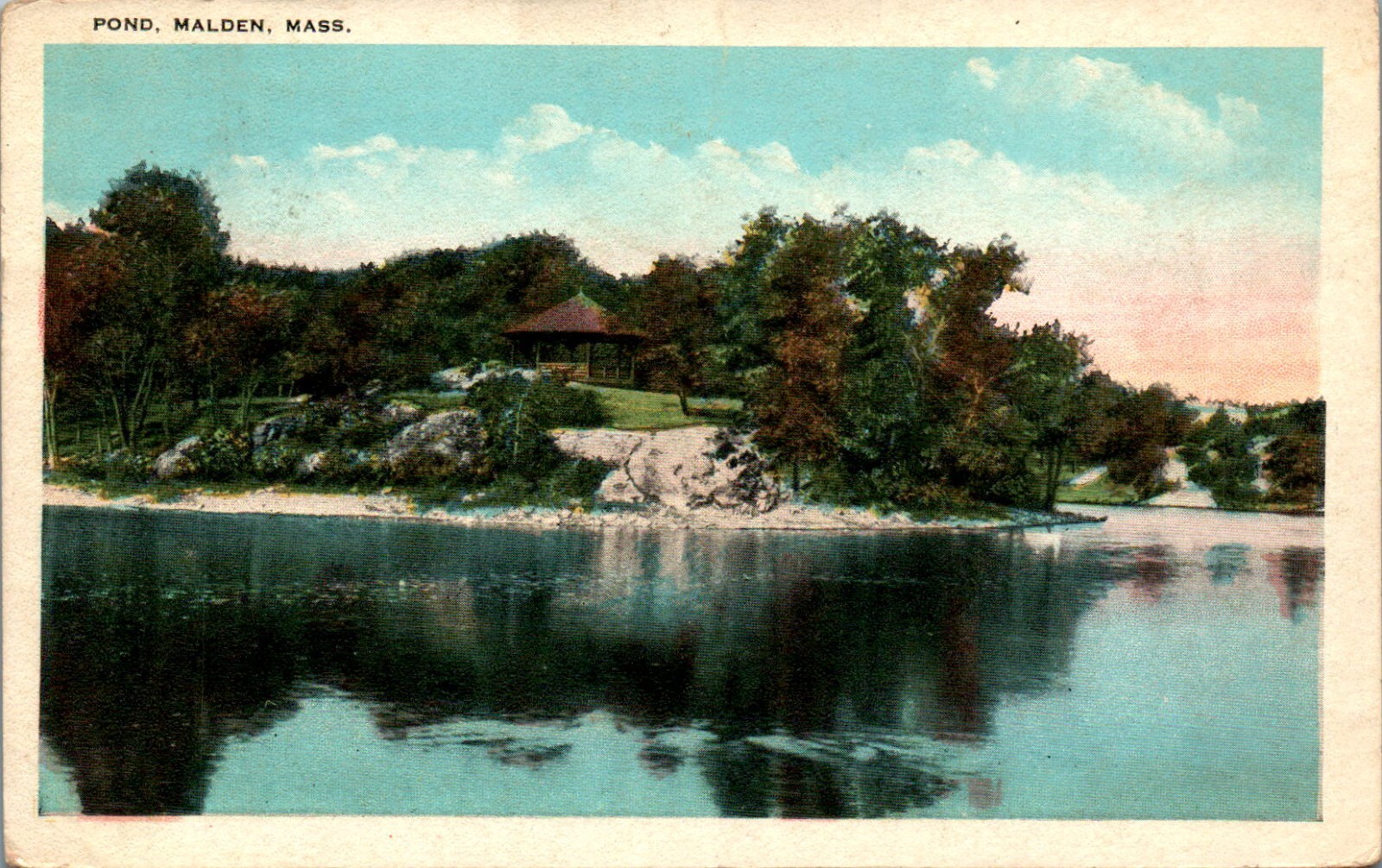 Pond, Malden, Massachusetts MA 1931 Postcard
