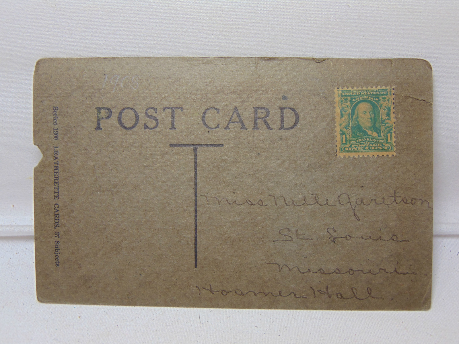 ANTIQUE POSTCARD 1900’S BLACK CAT “THIS PLACE DON’T SEEM LIKE HOME” LEATHERETTE