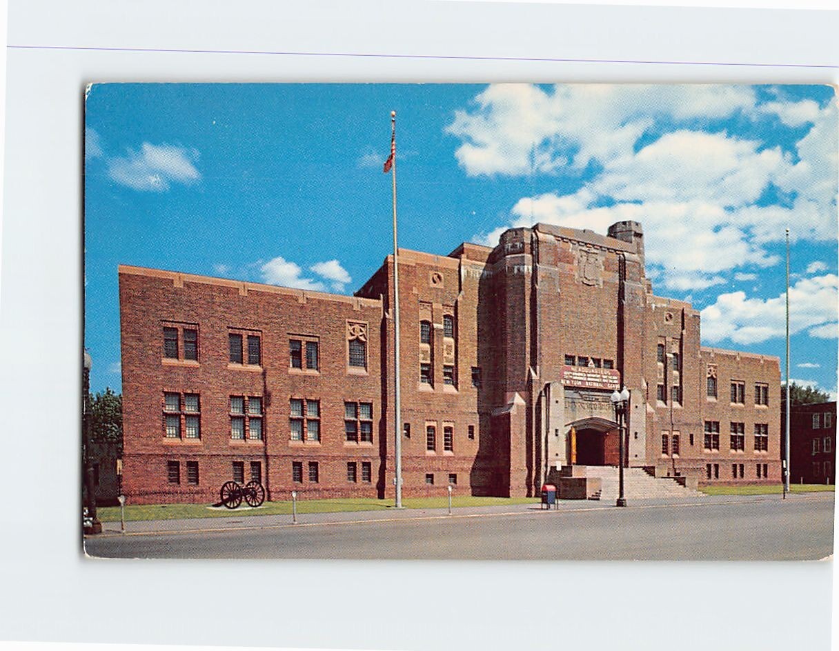 Postcard New York National Guard Headquarters & Drill Shed Schenectady New York