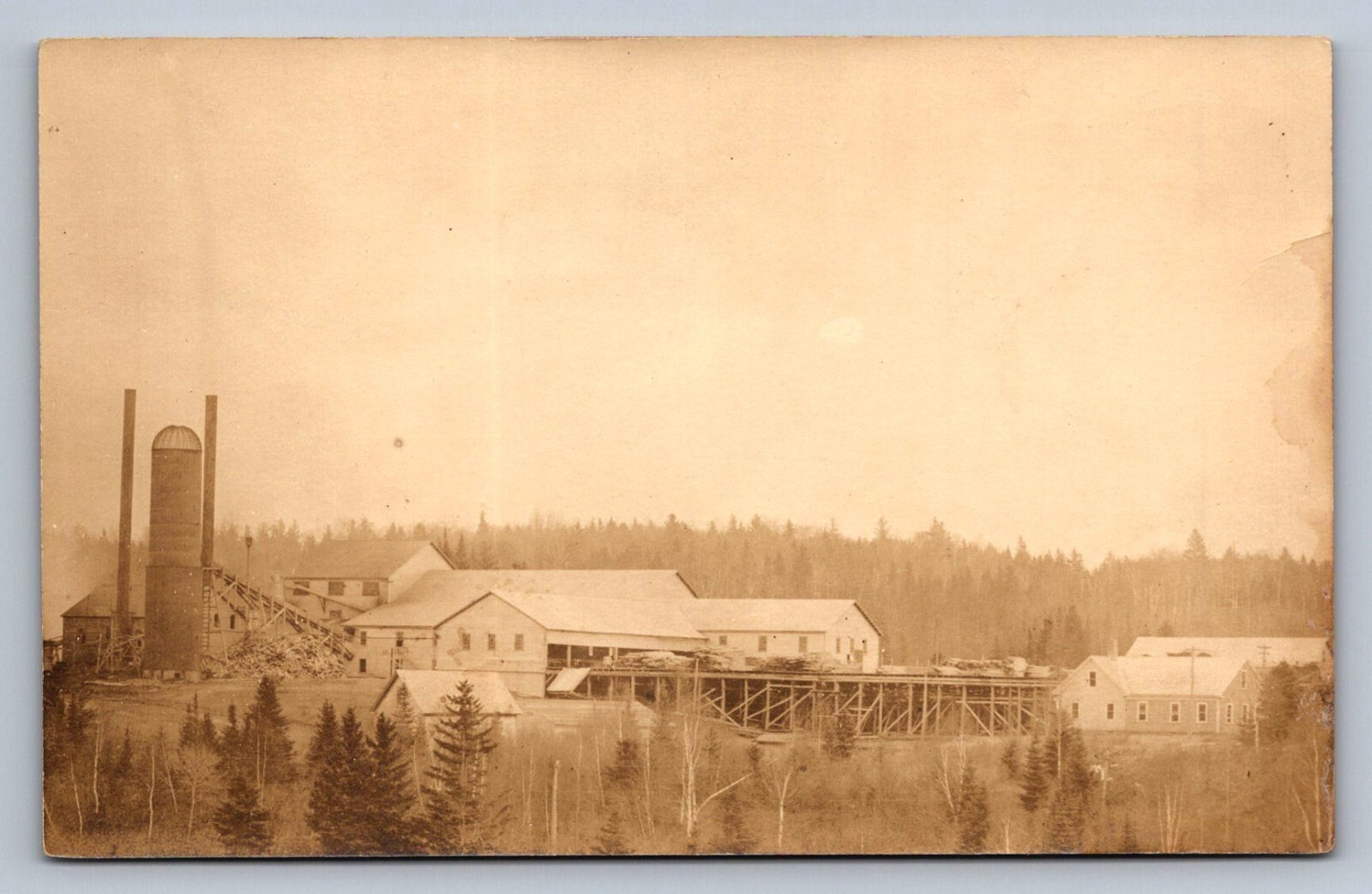 Postcard RPPC Saw/Lumber Mill Unknown Location French c. 1900s/1910s I667