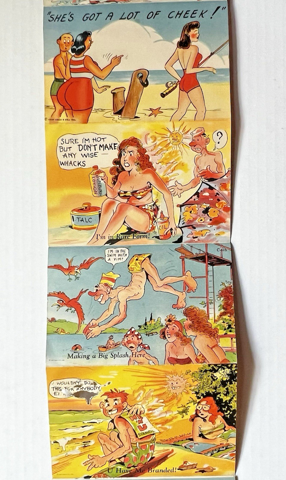 Postcard Folder Accordion Fun’s A Poppin’ published by Curt Teich & Co. 1953