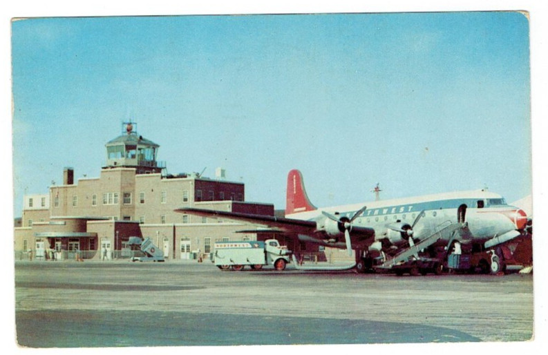 Minneapolis St Paul International Airport Minnesota MN Postcard Northwest Plane