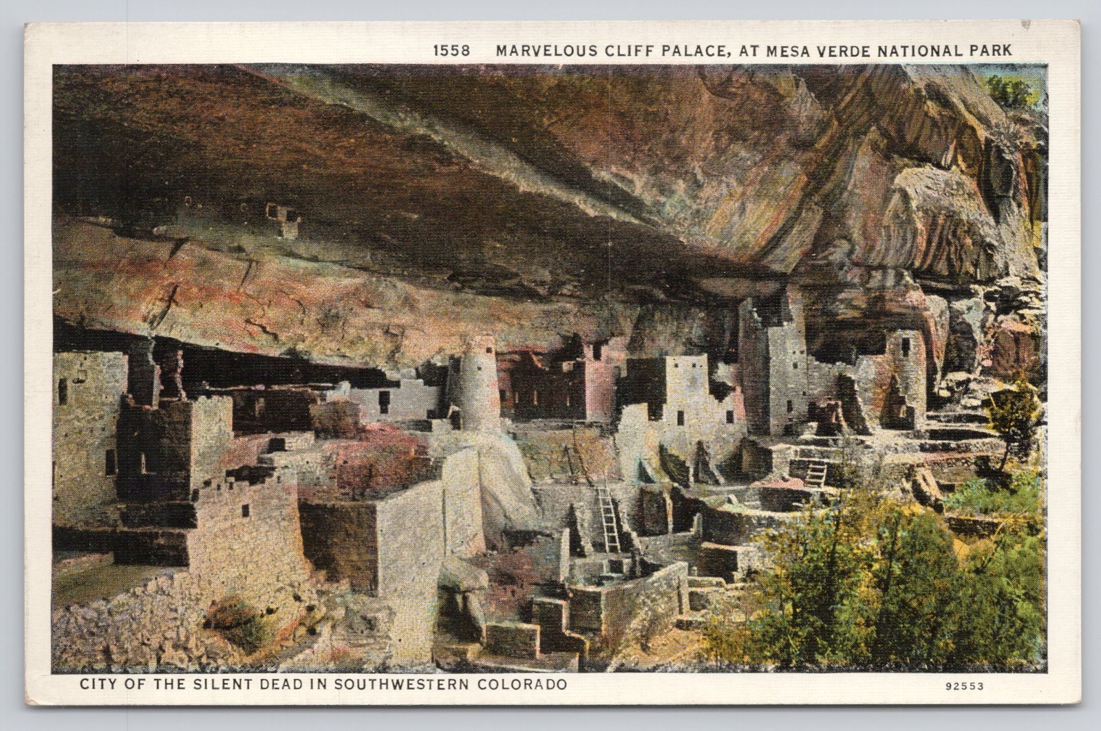 Cliff Palace Mesa Verde National Park Southwestern Colorado CO Postcard