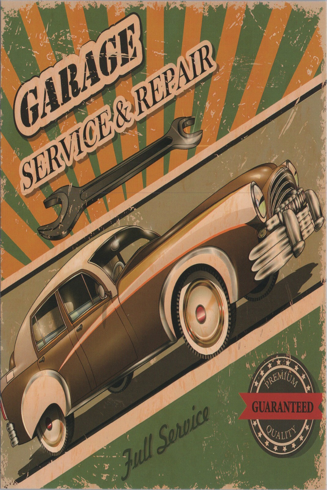 Classic Car Garage Repair ~ New 2024 Image Card 4×6 inches UNP 10329.2