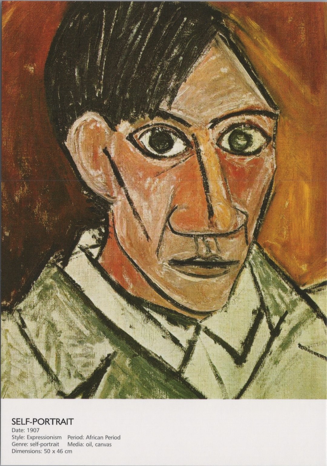 Pablo Picasso Self-Portrait Lithograph Postcard 6×4 Art