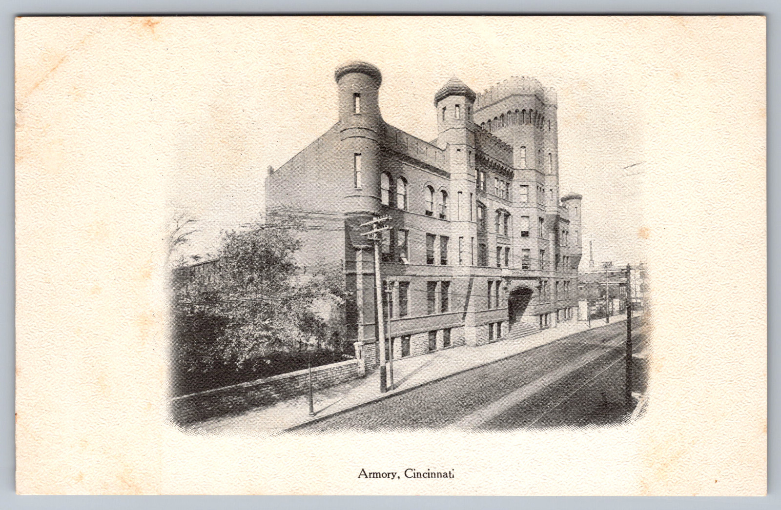 Postcard Armory Building Cincinnati Ohio Commercial Tribune