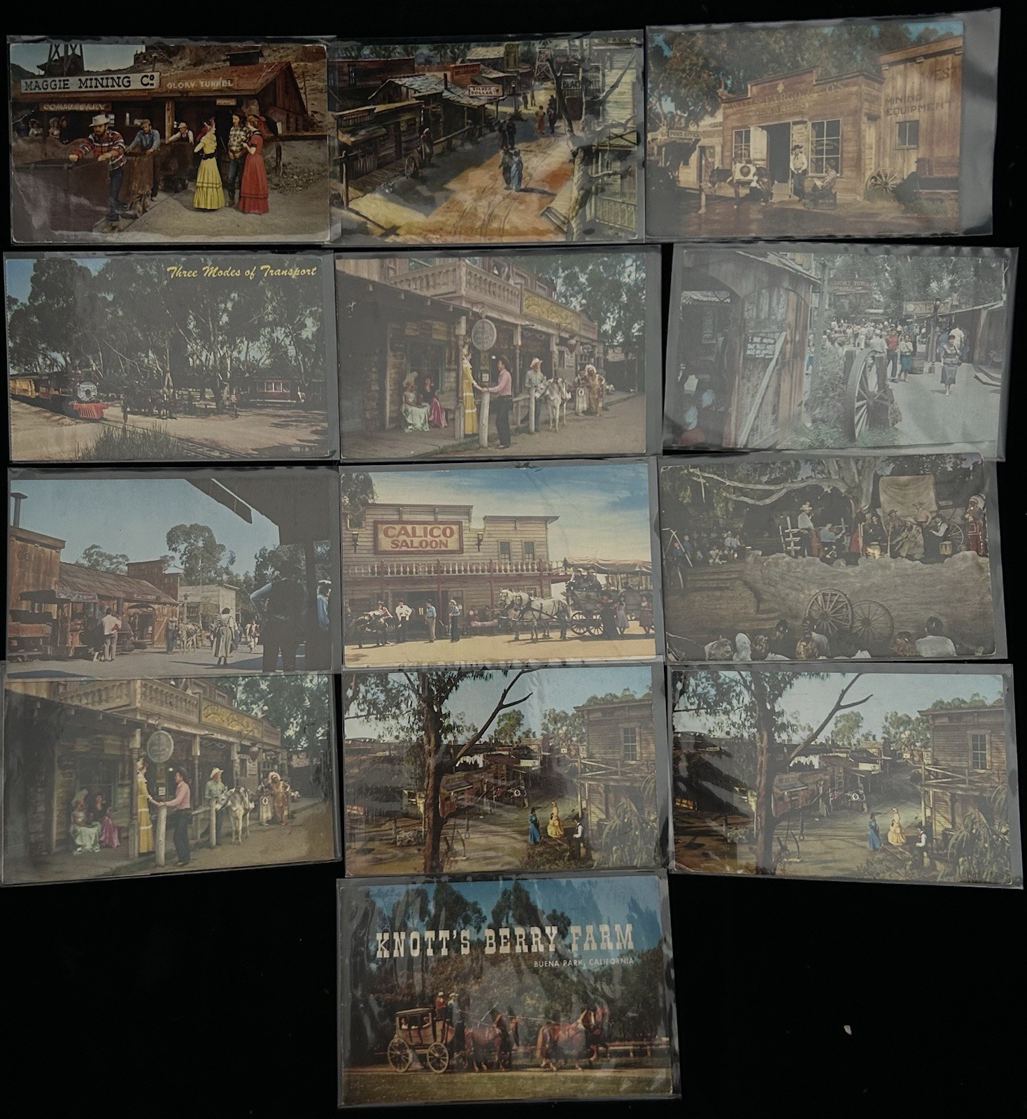 Lot of 13 Knotts Berry Farm Vintage Postcards