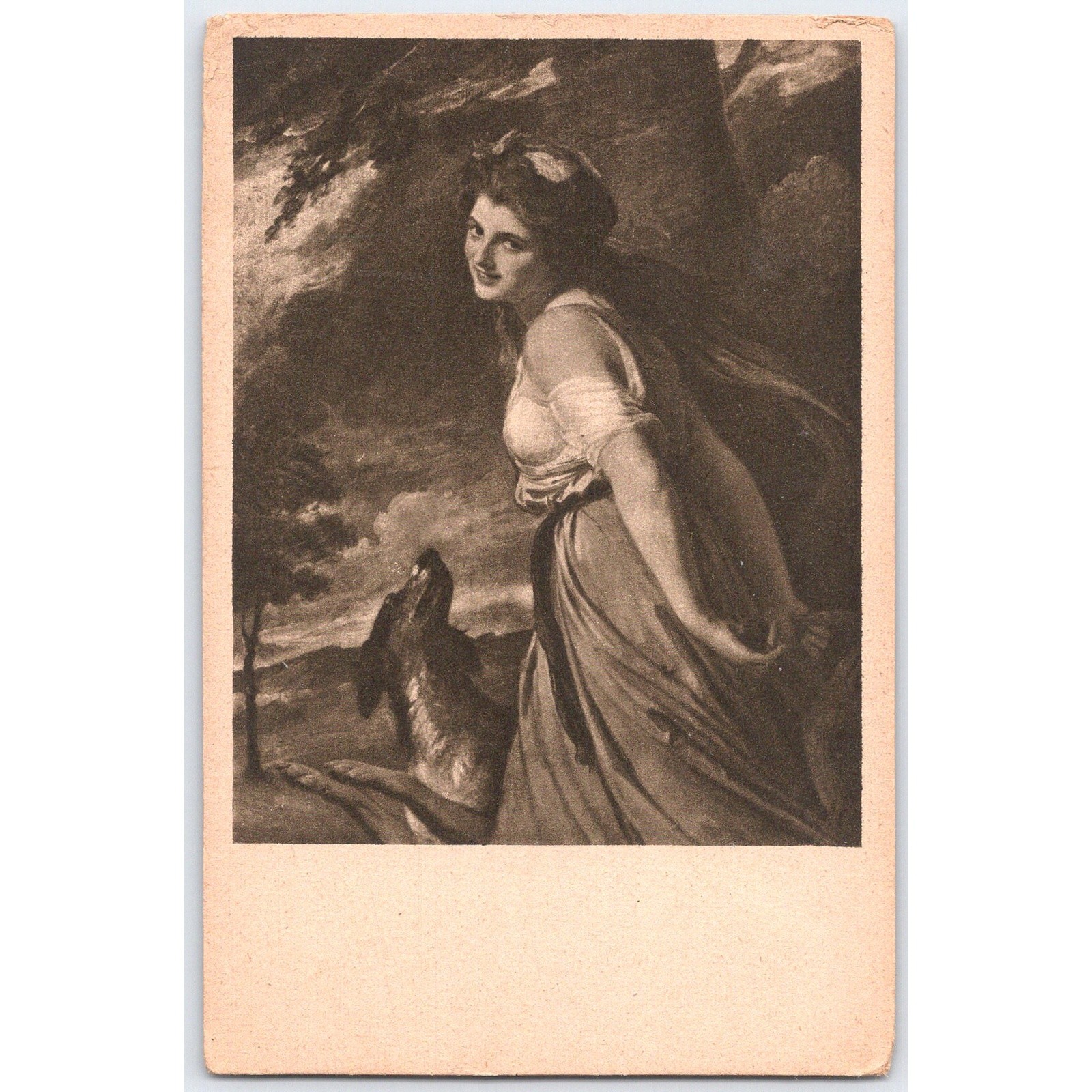 Postcard George Romney Lady Hamilton Art Printed Lithograph