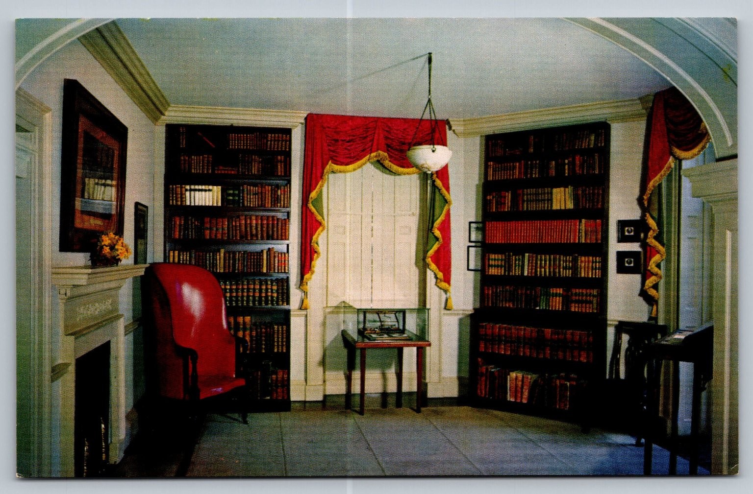 Monticello Library Interior Postcard Thomas Jefferson Home VA