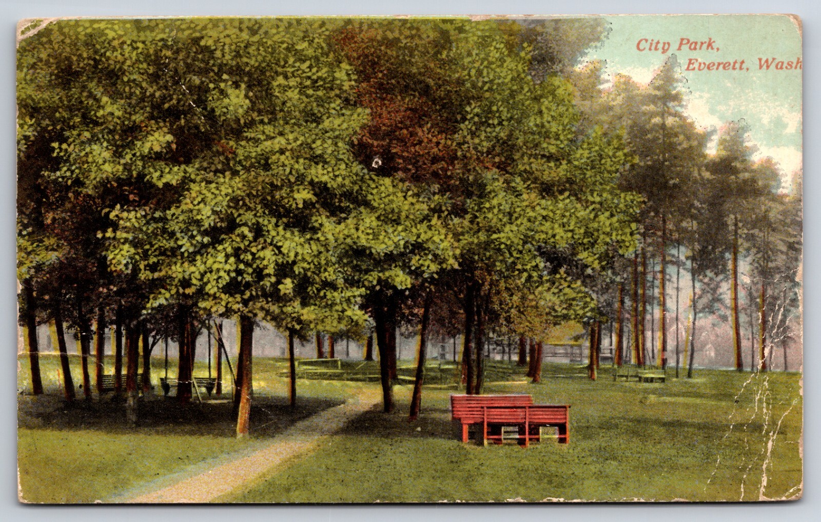 City Park Everett Washington WA 1910 Postcard