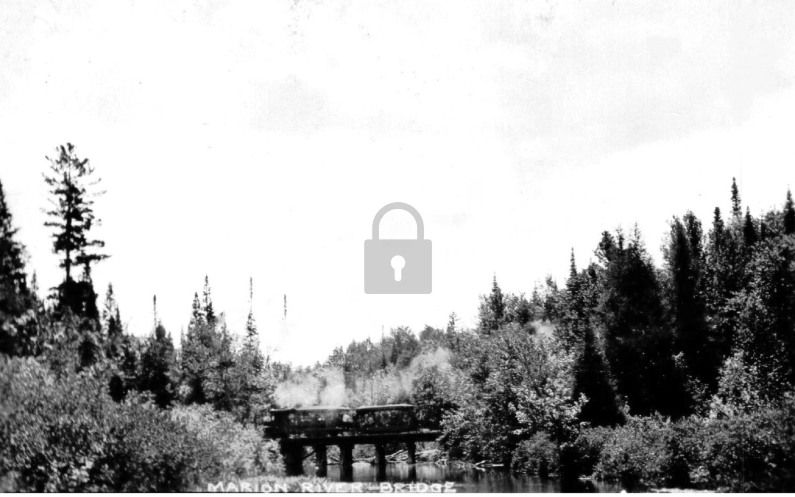 Railroad Train Marion River Bridge New York NY – Reprint