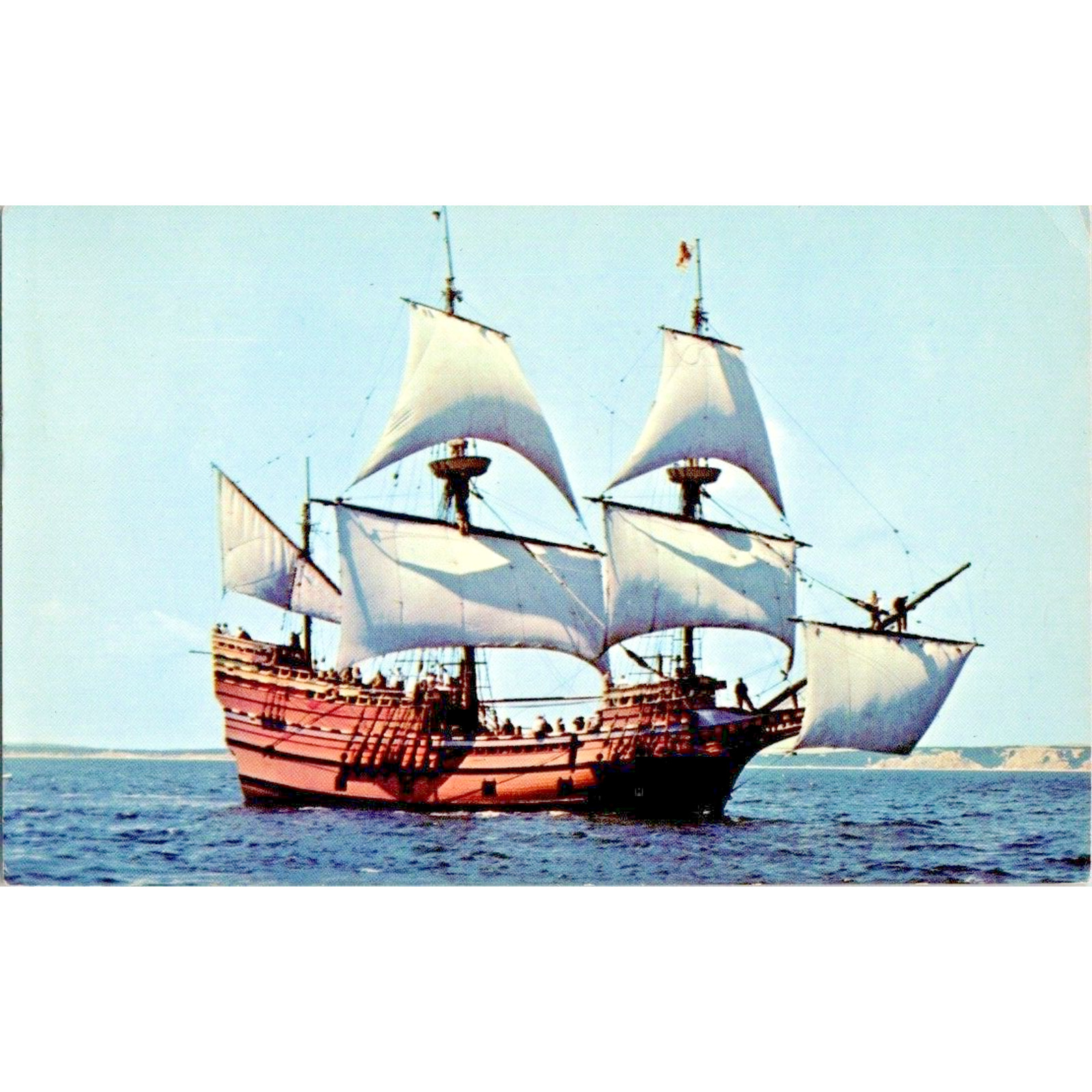 Postcard Massachusetts Plymouth Mayflower II Vessel Replica 5.5 x 3.5 Inches