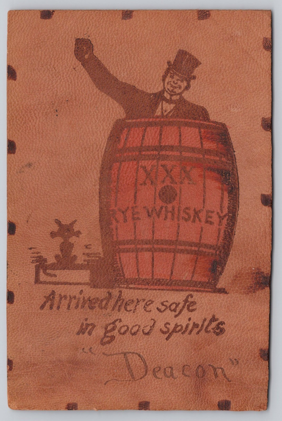 Buffalo New York Arrived Here Safe In Good Spirits Leather Postcard