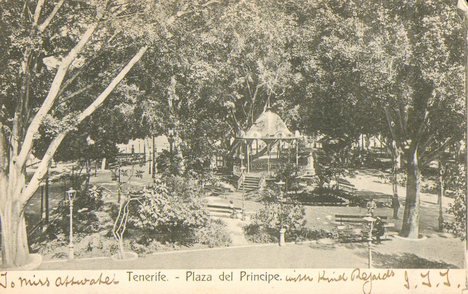 Tenerife, Canary Island Postcard – RPPC – Plaza del Principe 1901-1907 Antique N