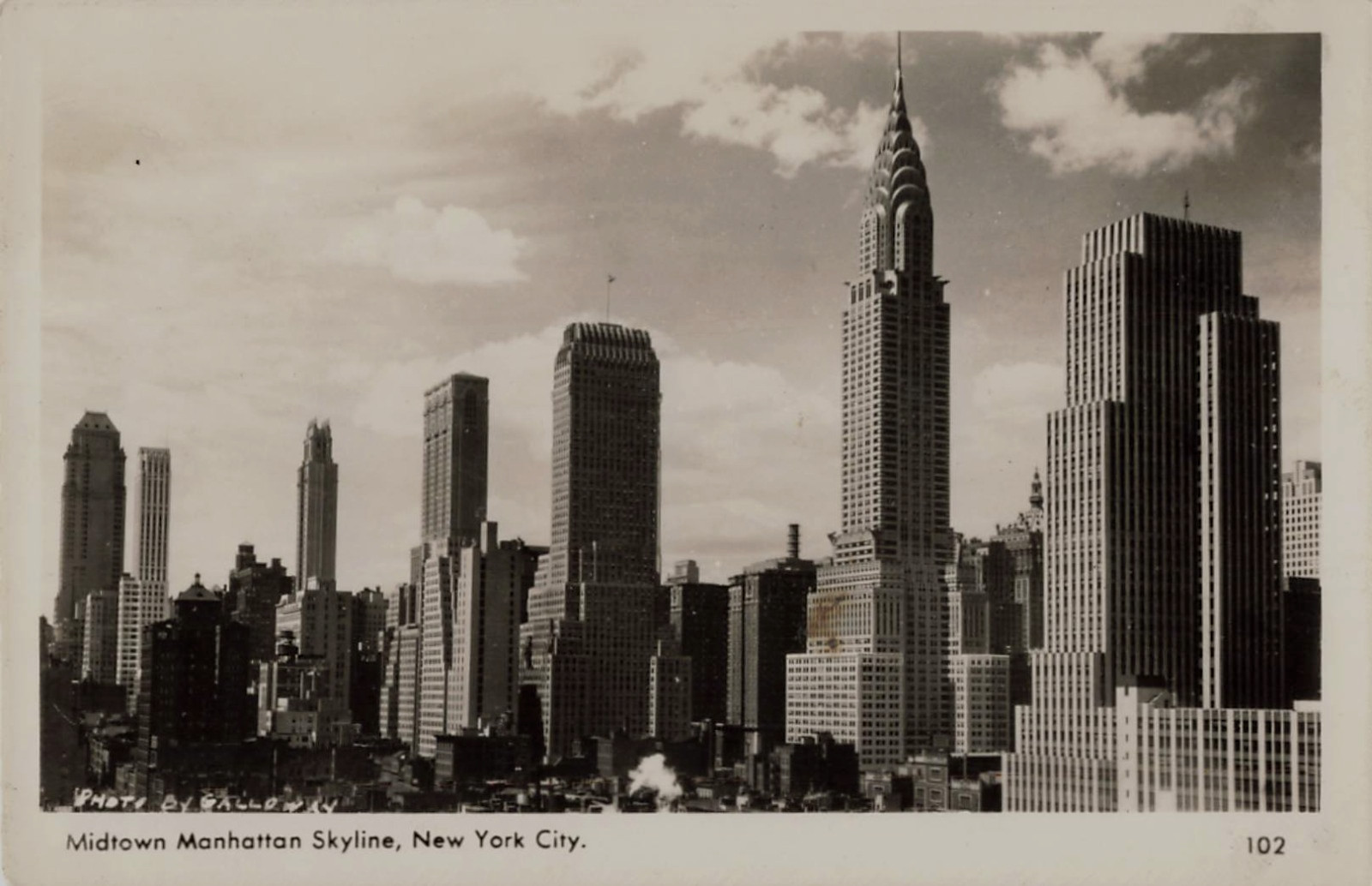 Vintage Real Photo Post Card (RPPC), Manhattan Skyline, New York City, NY*
