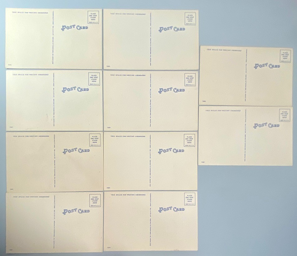 Set of 10 1940s Fort Banks Winthrop MA Postcards in Original Envelope Linen