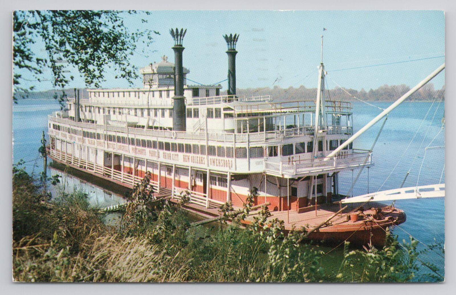 Stern Wheeler Mississippi & Ohio Rivers 1959 Postcard