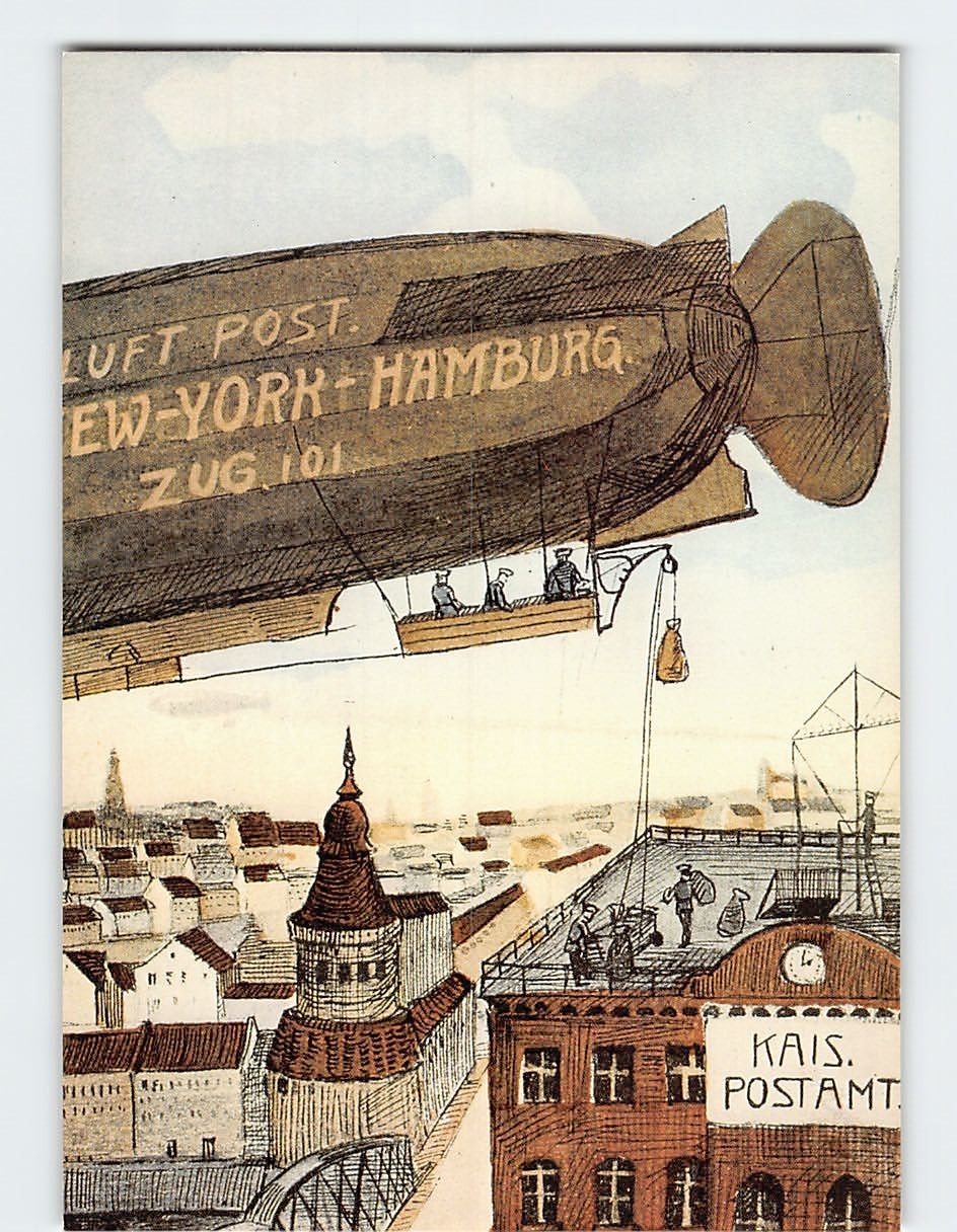 Postcard Air mail special Postbeförderung Bundespostmuseum Frankfurt Germany