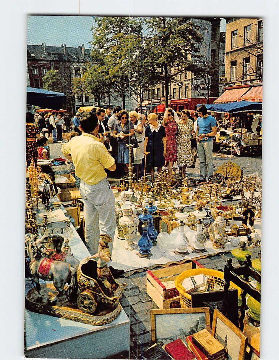Postcard Flea Market Brussels Belgium