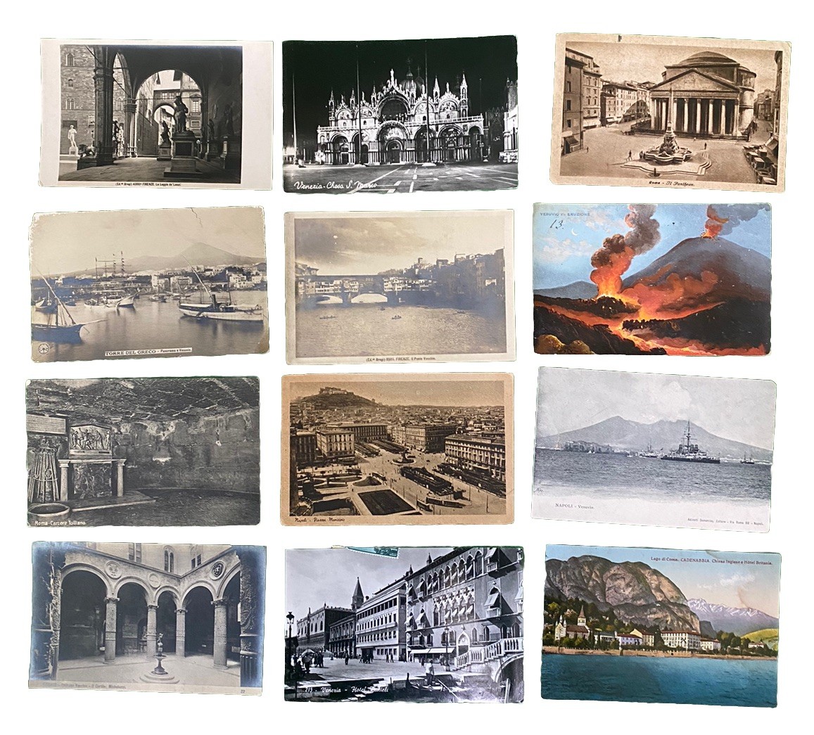 Collection of 29 Vintage Postcards RPPCs Cities Of Italy Early-Mid 1900s