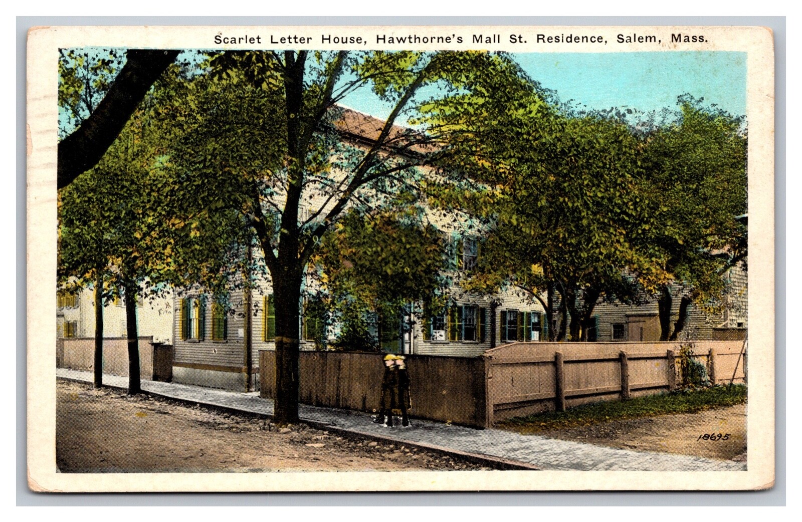 Salem, MA Massachusetts, Scarlet Letter House Hawthorne’s, Postcard Posted 1944