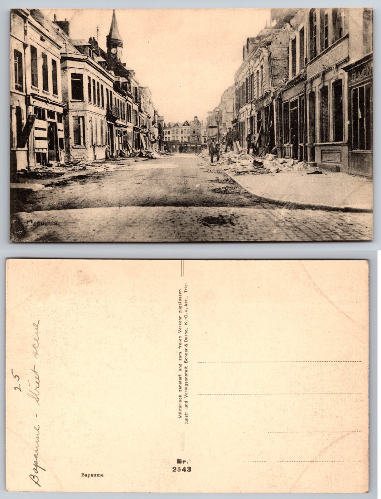 Ruined City Street War Damage Postcard