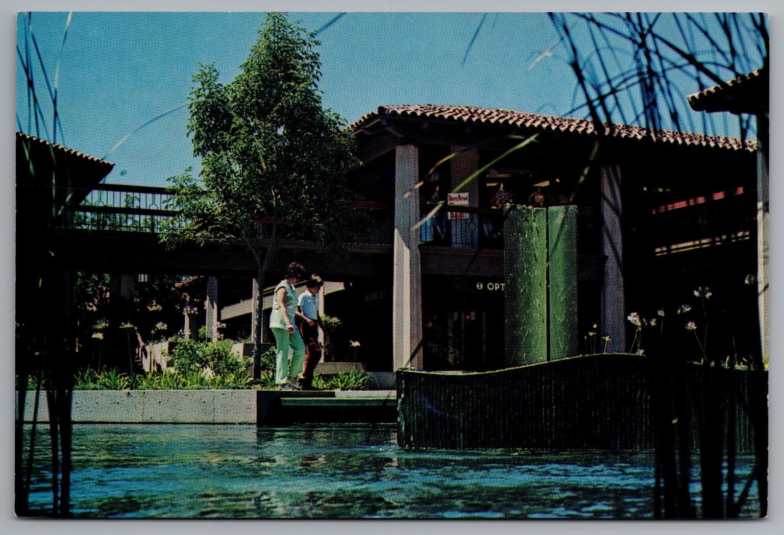 1970s Postcard El Paseo de Saratoga San Jose CA Fountain