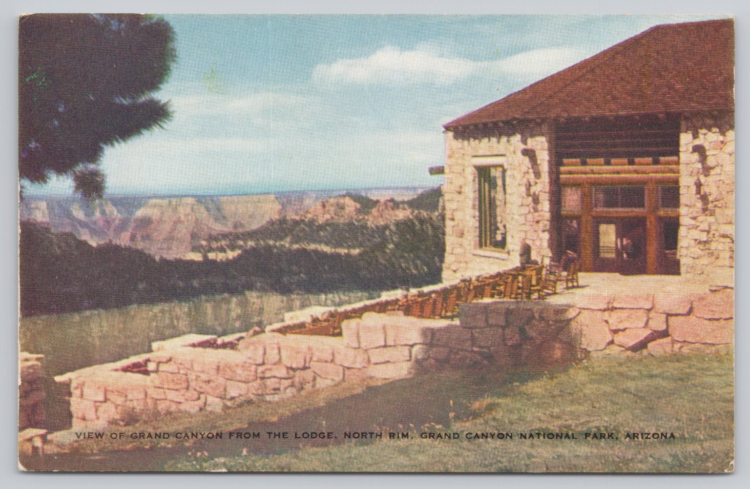 Vintage Grand Canyon North Rim Lodge Postcard Kodachrome Color