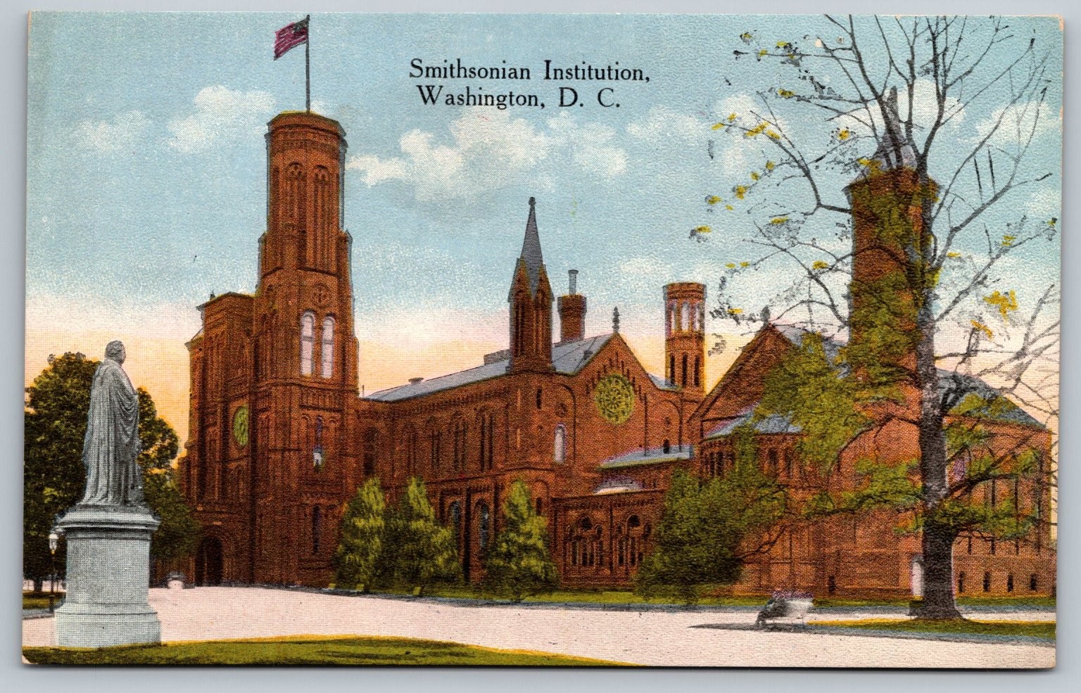 Vintage Smithsonian Institution Washington DC Linen Postcard W.B. Garrison